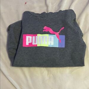 Puma Charcoal Sweatshirt with Multicolor Logo